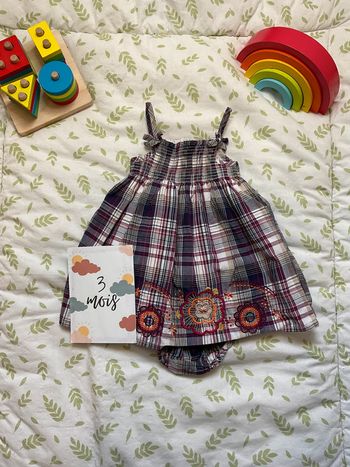 robe à bretelles avec culotte assortie 3 mois sergent major