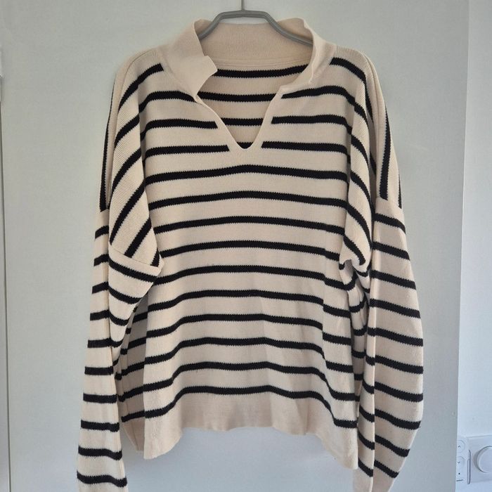 Pull hiver manches longues fausse fourrure - Zara - Taille M : 38 - 40