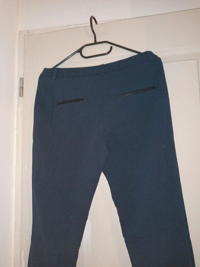 Pantalon bleu marine toile - photo numéro 4