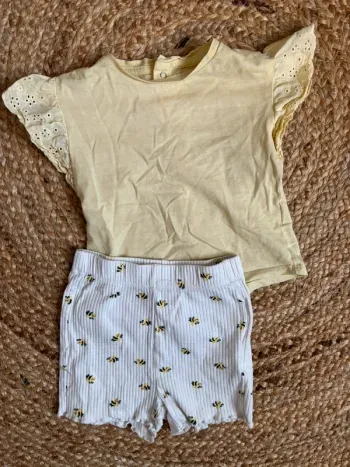 Tenue ensemble 2 pièce t-shirt short lupilu kiabi 12 mois tbe