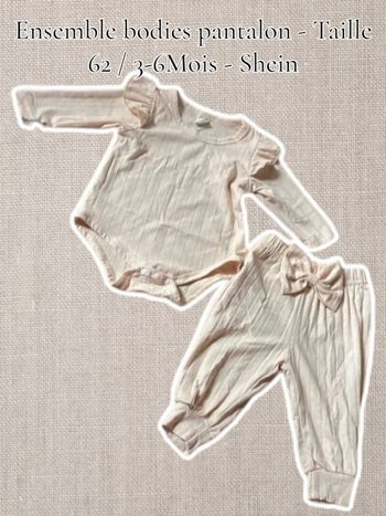 Ensemble bodies pantalon - Taille 62 / 3-6Mois - Shein
