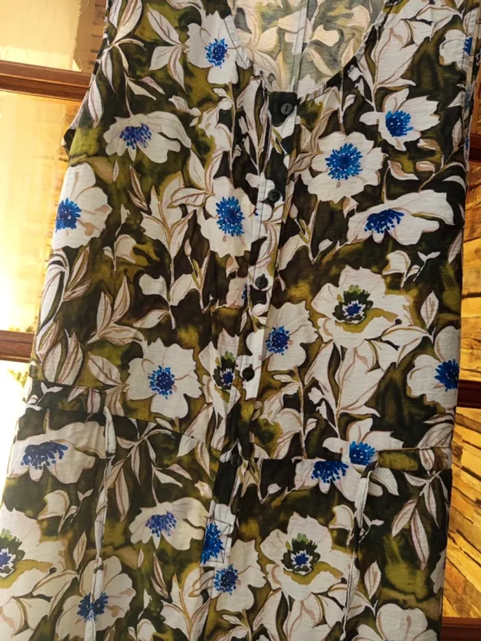 Combinaison fleurie verte blanche et bleue - photo numéro 7