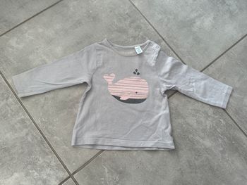 T shirt manche longue baleine Okaidi 12 mois