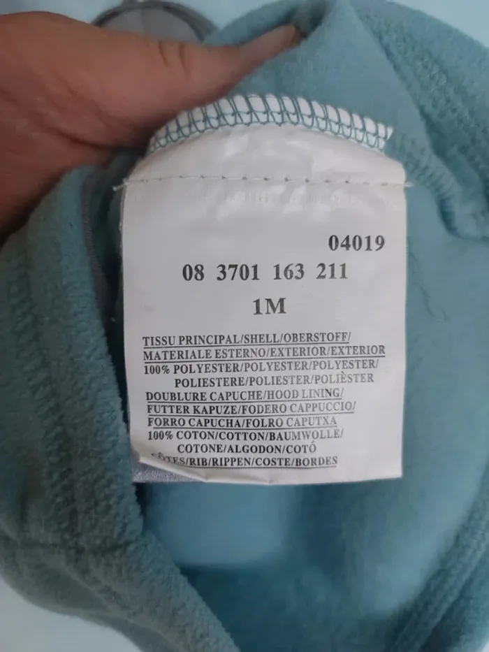 Gilet zippé à capuche polaire mixte Kimbaloo 1 mois - photo numéro 4