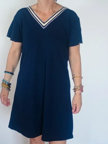 Robe bleue marine avec détails sportifs – R.P. tama – Taille 42/44