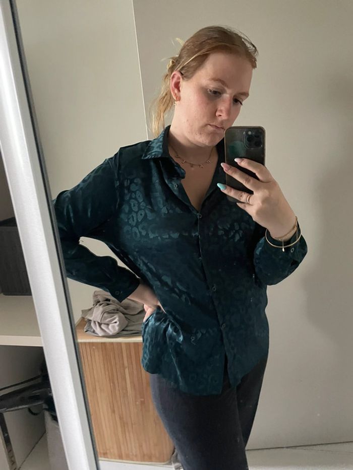 Chemisier blouse vert crocodile shein - photo numéro 3