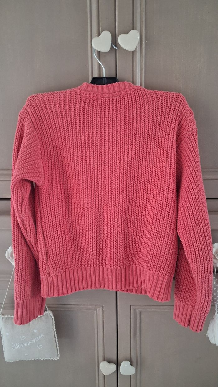Gilet grosse maille rose lili marelle 10 ans - photo numéro 8