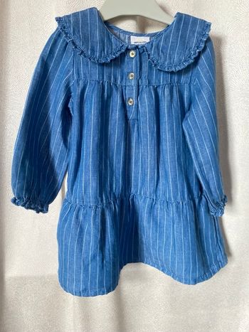 Robe col Claudine jeans rayures 2 ans Tape à l'œil