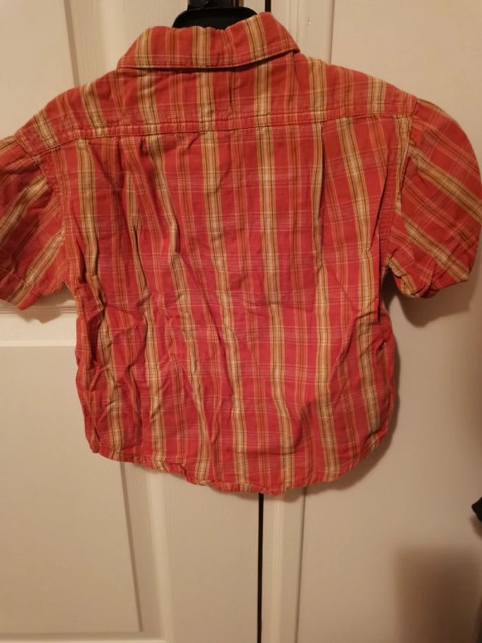 Chemise manches courtes à carreaux orange - photo numéro 6