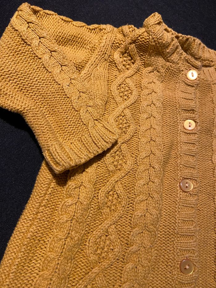 Gilet manches longues jaune moutarde - photo numéro 4