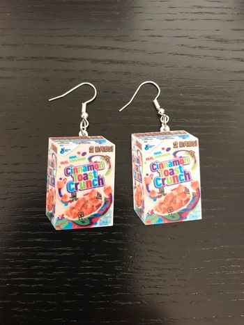 Boucles d’oreilles boîtes de céréales
