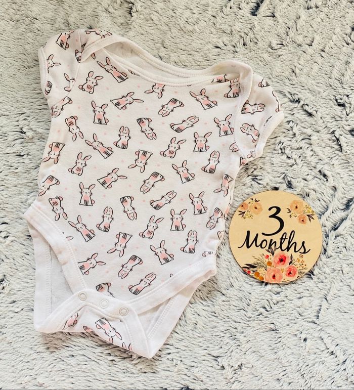 Body Bébé Fille Lapin Blanc 3 mois