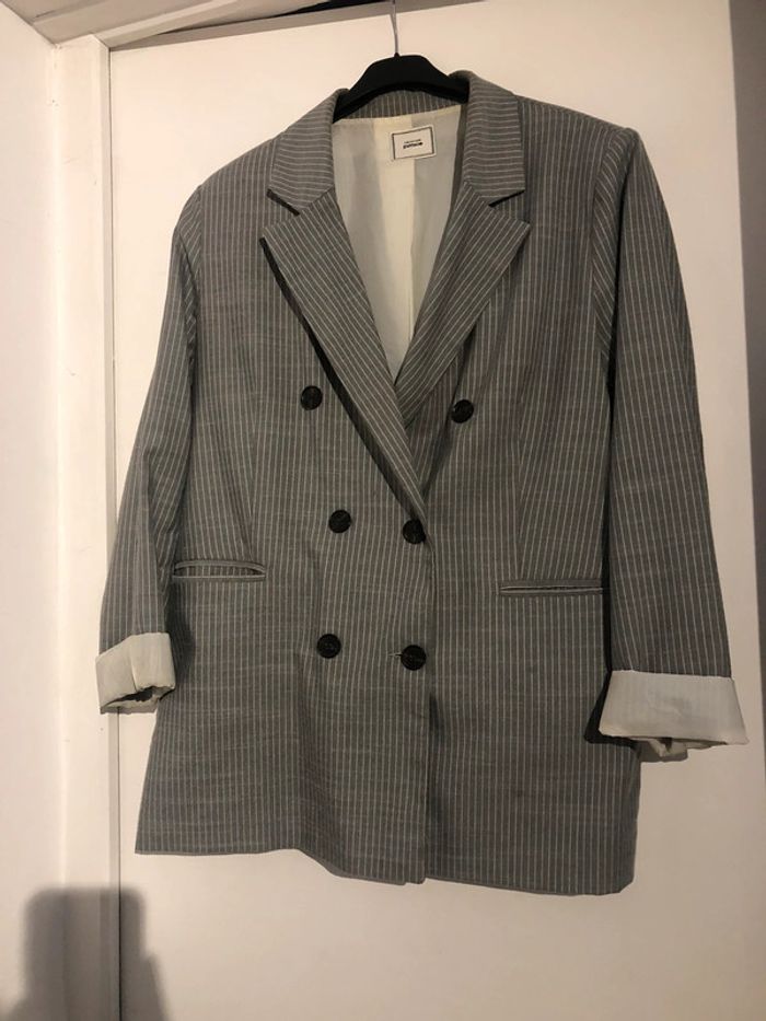 Blazer Gris rayure blanche