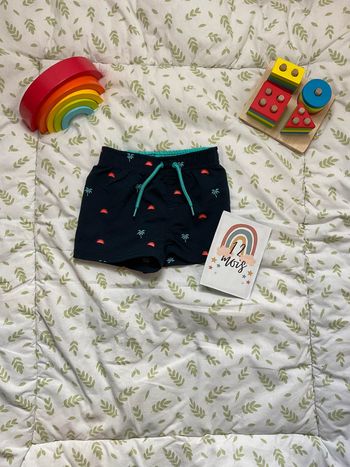 caleçon de bain marine motifs palmiers 12 mois kiabi