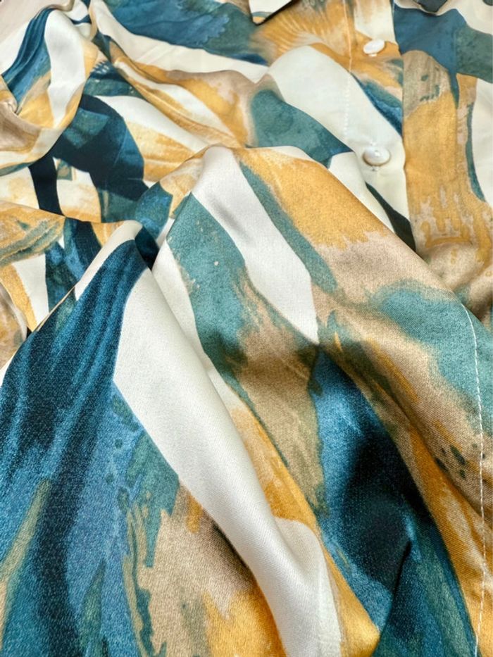 Chemise femme fluide et satinée imprimé jungle taille L/XL - photo numéro 5