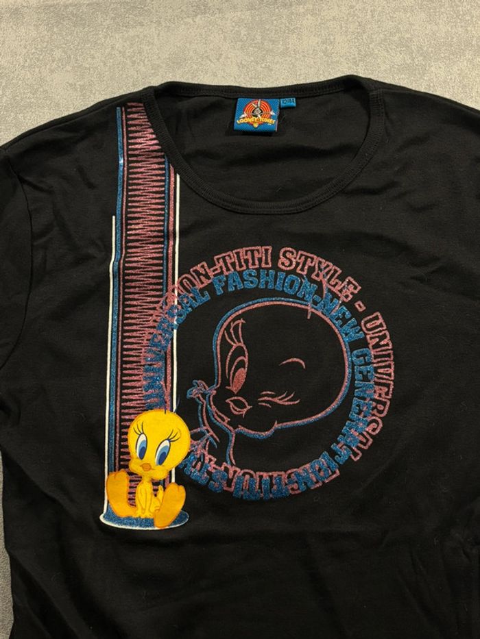 T-shirt Looney Tunes Noir Neuf Taille L - photo numéro 2
