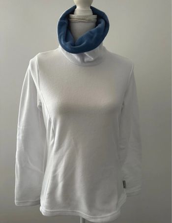 Pull polaire blanc et bleu marine Quechua Décathlon T38 M