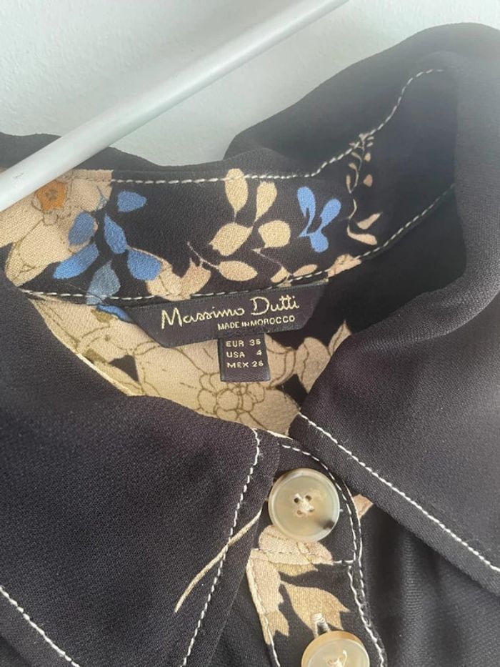 Robe Massimo Dutti noire fleurie – T.36 - photo numéro 2