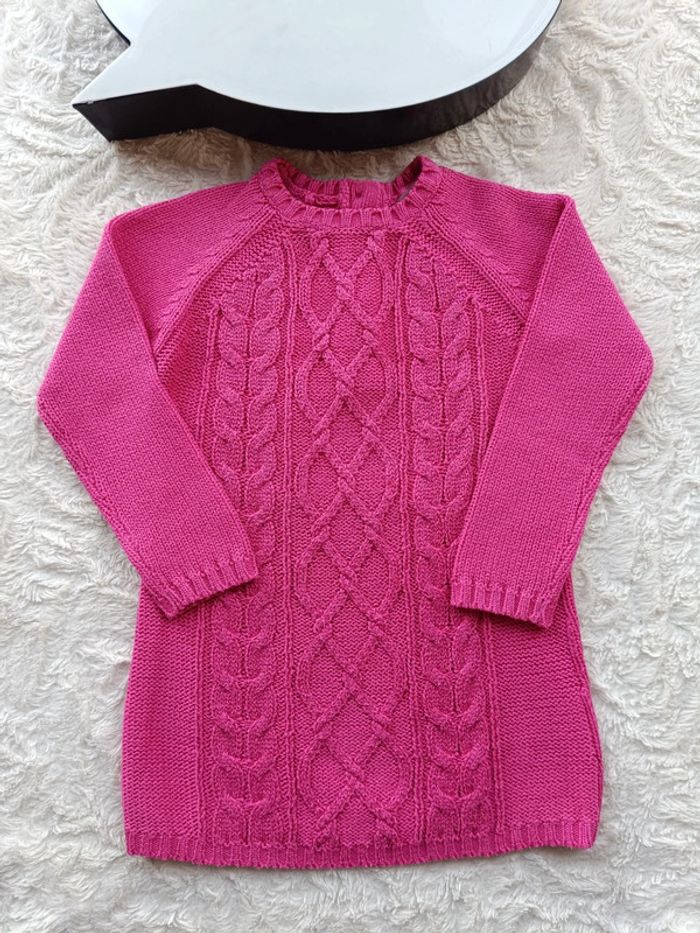 Robe pull manches longues Fille 18 mois maille Grain de blé - photo numéro 2