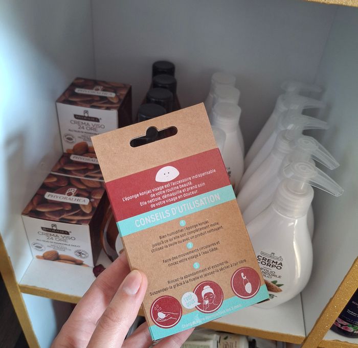 Lot de 3 éponge Konjac visage à la fleur de cerisier - 100% naturelle - Feel Natural - photo numéro 5