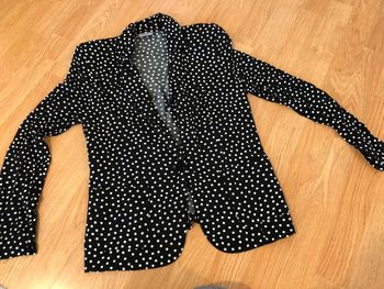 Blazer noir  a  pois  blanc vintage