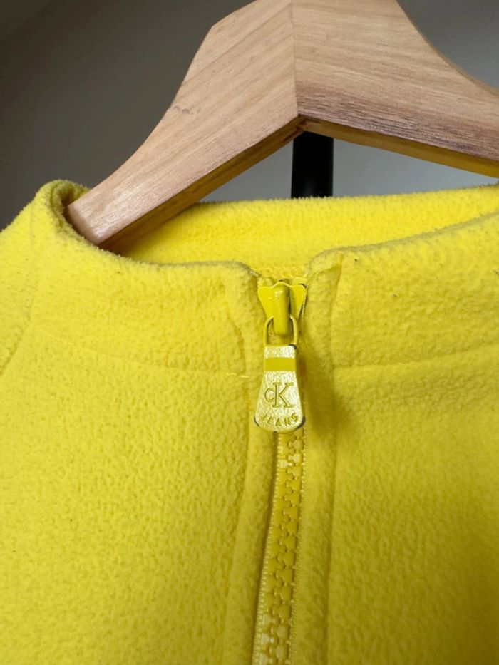 sweat sans capuche polaire zip jaune M Calvin Klein - photo numéro 6
