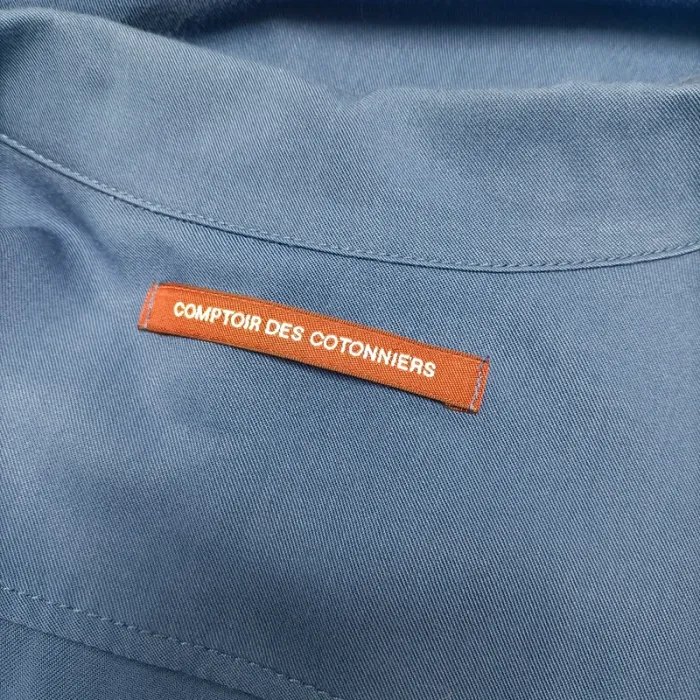 Combinaison bleu boutonnée Comptoir des cotonniers Col chemise combinaison été pantalon fluide A189 - photo numéro 13
