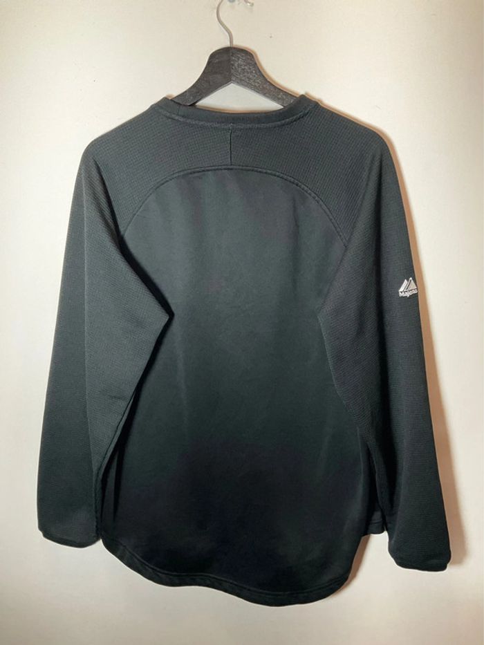 Sweat long à col rond pour homme Majestic noir taille M 186 - photo numéro 2