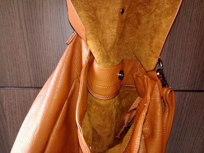 Grand sac besace similicuir marron - photo numéro 3