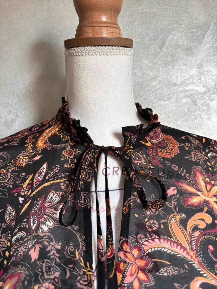 Blouse transparente bohème fleurs manches évasé Forever 21 - photo numéro 4