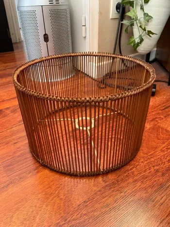 [NEUF] Abat-jour en rotin Boho brun foncé