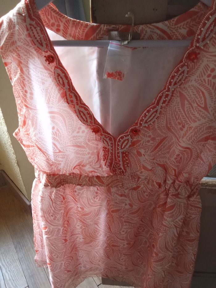 Blouse soie sans manche