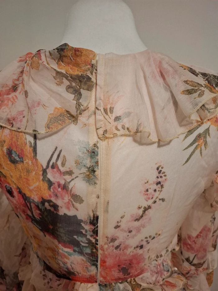 Robe longue rose pâle Fleurie volantée Golden Days taille S 36 - photo numéro 14