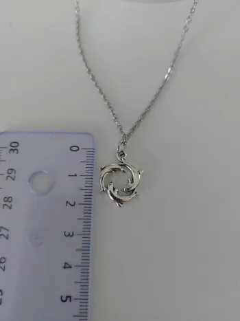 Collier acier inoxydable pendentif dauphins