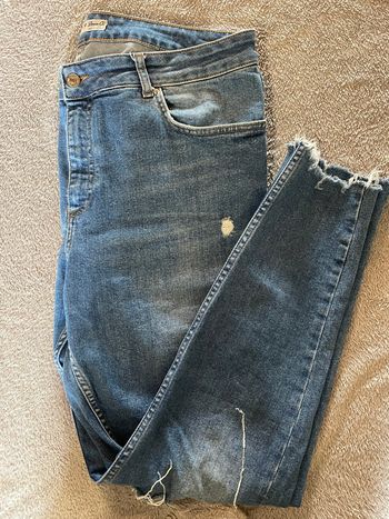 Jean Slim Troué Taille Haute Primark – Bleu – Femme 46
