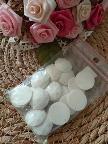 🍂Cabochon rond couleur ivoire🍂