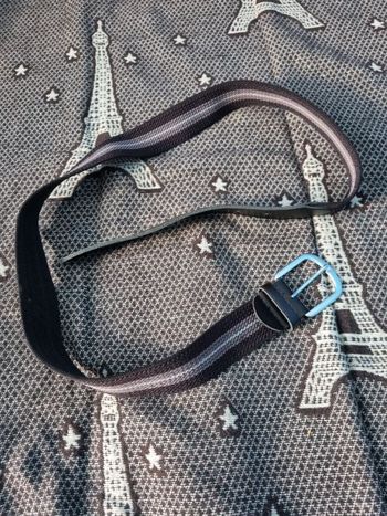 Ceinture marron à rayures élastique