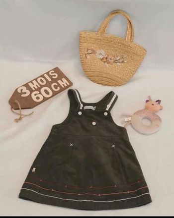 Robe  👣  obaïbi  velours  3mois/60cm