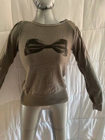 pull col V Camaïeu gris taille M