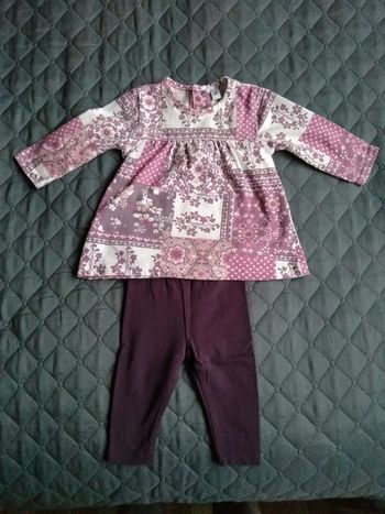 Ensemble maillot longue manche et legging, taille 3 mois