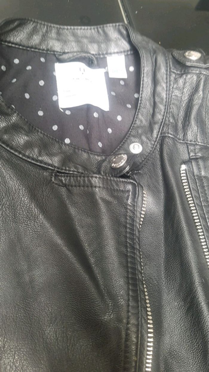 veste noir en cuir - photo numéro 3