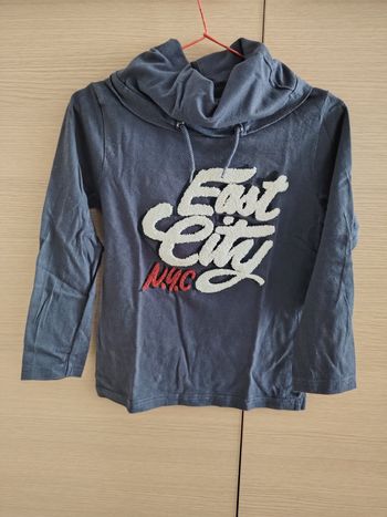 Pull col roulé enfant, Gémo, 6 ans, marine, écritures en relief