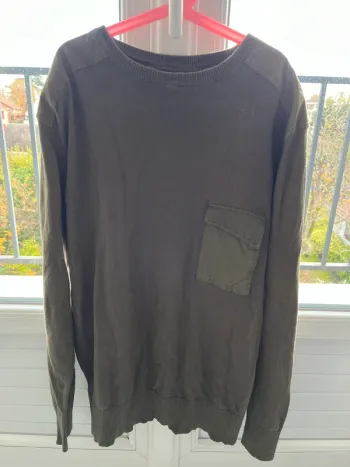 Pull homme kaki