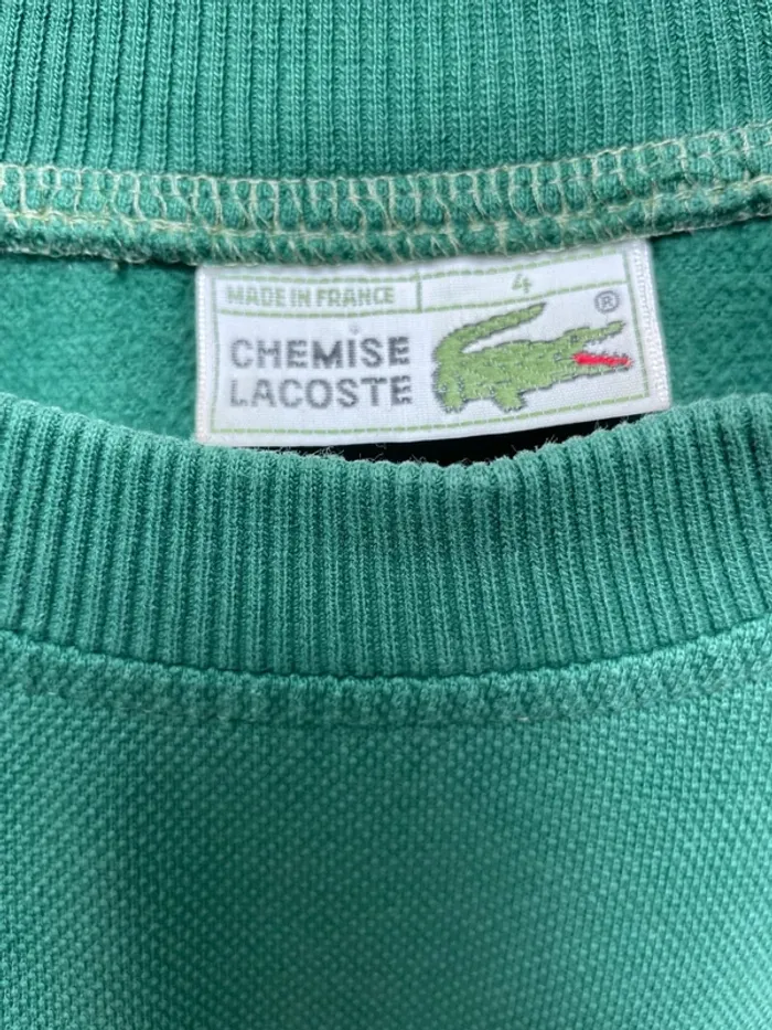 Crewneck vintage 80s green Lacoste Vintage Mens Medium made in France 🇫🇷 - photo numéro 3