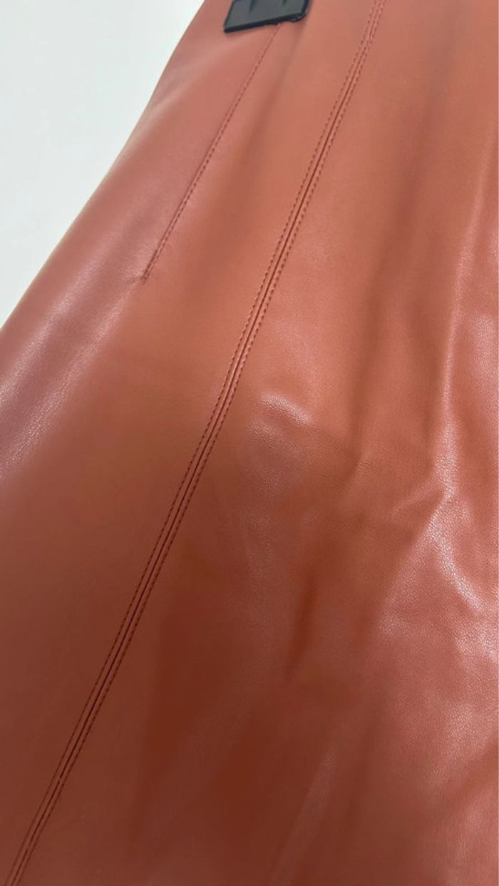 Jupe Pimkie en simili cuir marron - photo numéro 2