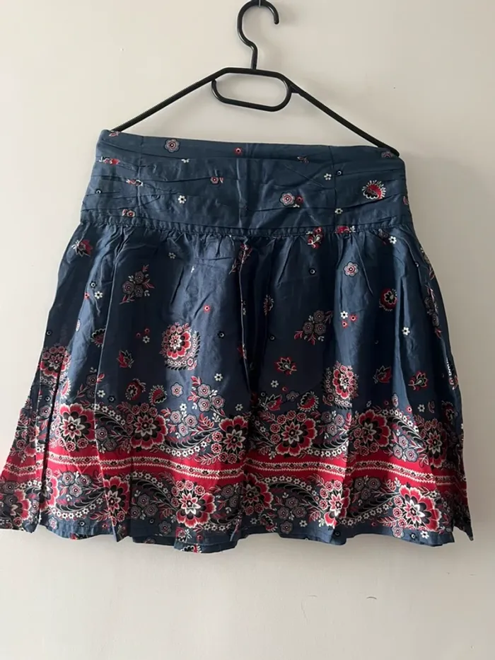 Jupe bohème bleu foncé à motifs – Taille 38 - photo numéro 2