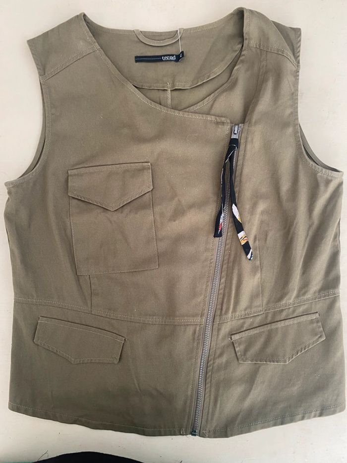 Blouse modèle gilet kaki - photo numéro 3