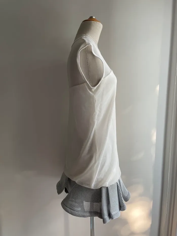 Robe crème JAY AHR drapée plissée T.S résille & viscose - photo numéro 3