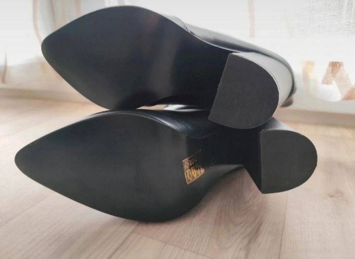 Bottines boots 36 noir plissé - photo numéro 3