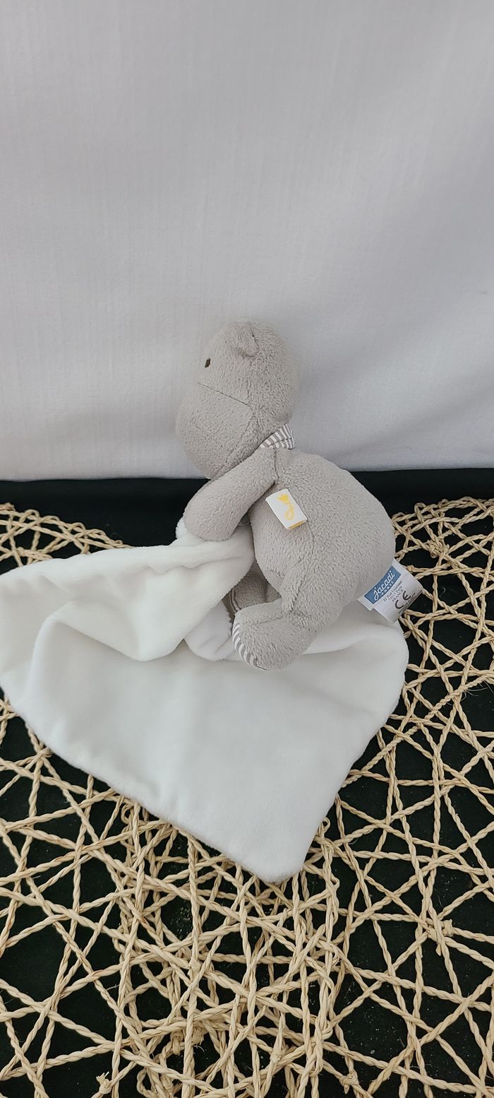 Doudou hippopotame gris mouchoir JACADI - photo numéro 3